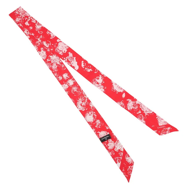 Chanel Slim Bandeau Scarf Red/WhiteAAB856 Silk100% in Red from GALLERY RARE, photo 2 of 2