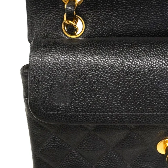 Chanel Shoulder Bag Quilted Caviar Leather Black Gold in Black Caviar leather from The Reluxe, photo 2 of 2