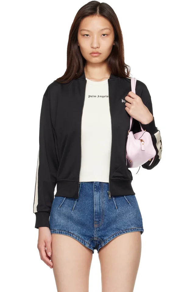 Black Classic Logo Track Bomber Jacket