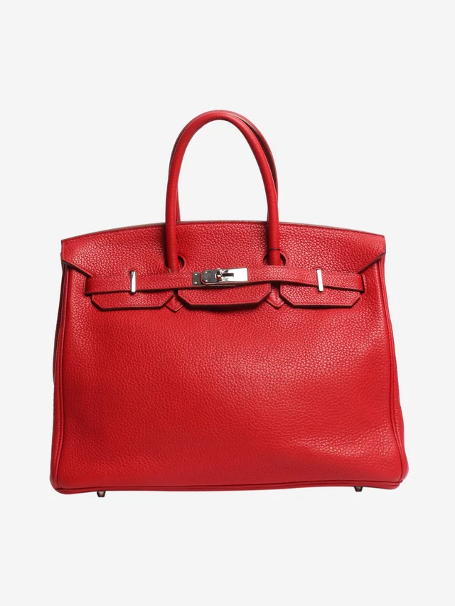 Hermès Red 2012 Birkin 35 bag in Clemence leather in Red Clemence leather from Sign of the Times