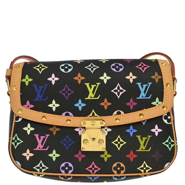 Louis Vuitton Black Monogram Multicolor Sologne Shoulder M92639 in Black Canvas from AMORE Vintage Tokyo