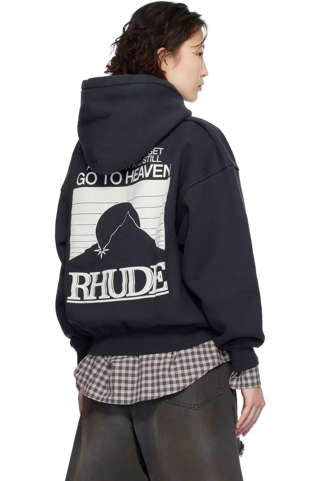Rhude Black Moonlight Pack Hoodie, photo 3 of 4 from SSENSE