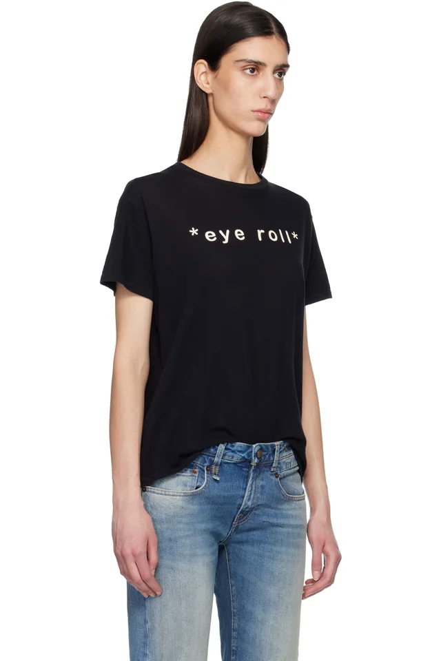 R13 Black 'Eye Roll' Boy T-shirt, photo 2 of 4 from SSENSE
