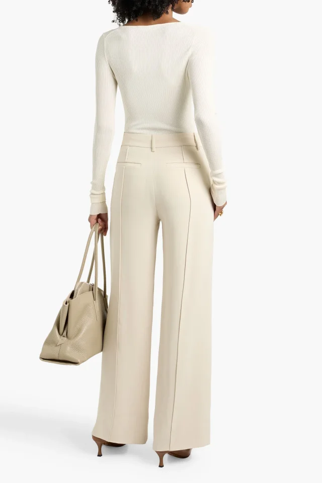 Proenza Schouler Weyes Crepe Straight-Leg Pants in Cream, photo 3 of 4 from THE OUTNET