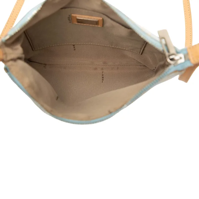 Blue Fendi Zucchino Canvas Crossbody in Blue Canvas from Designer Revival, photo 2 of 2