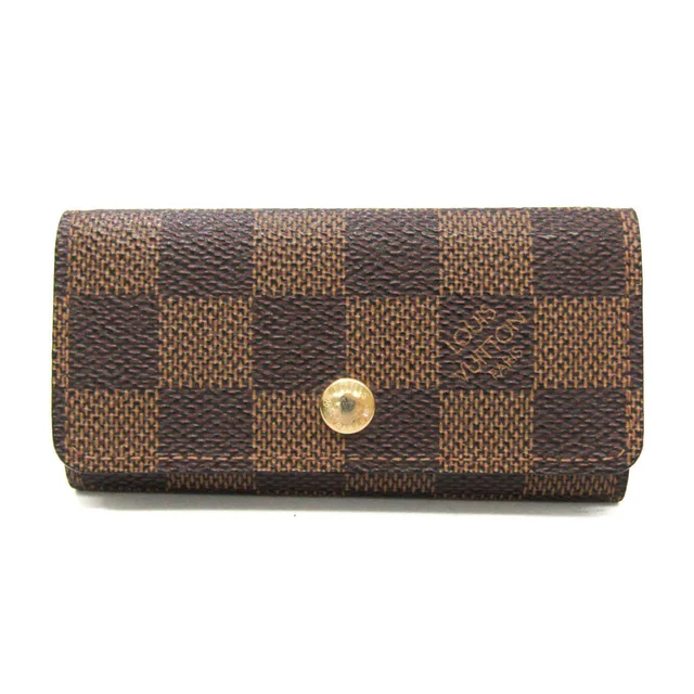 Louis Vuitton Damier Key Case 4 N62631 Men,Women Damier Canvas Key Case Ebene in Brown Damier Canvas from Elady