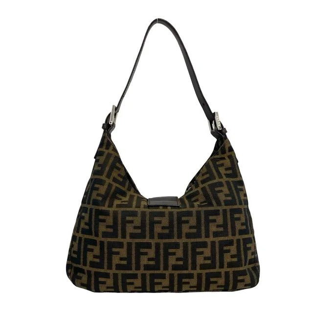 Fendi Zucca Canvas Leather Shoulder Bag in Brown Canvas from LuxUness, photo 6 of 13