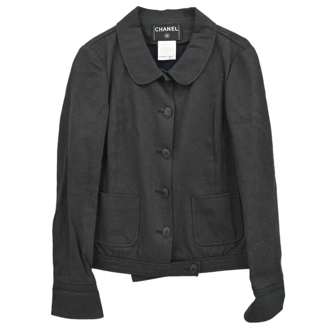 Chanel 2004 Jacket Glitter Black #38 in Black from AMORE Vintage Tokyo