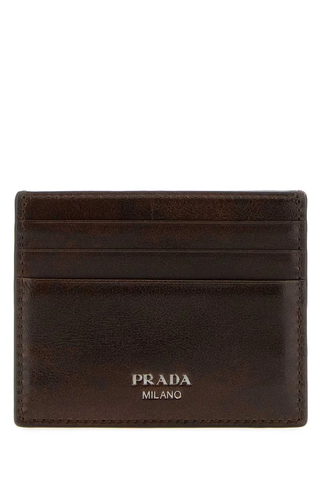 Prada Milano Card Case — Brown Exterior: Calf Cases in Brown Calfskin from HEWI