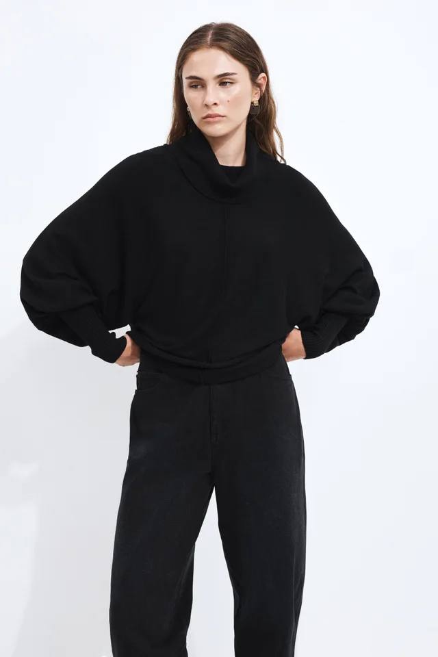 Aje Studio Alma Cowl Neck Jumper in Black from Aje, photo 1 of 1