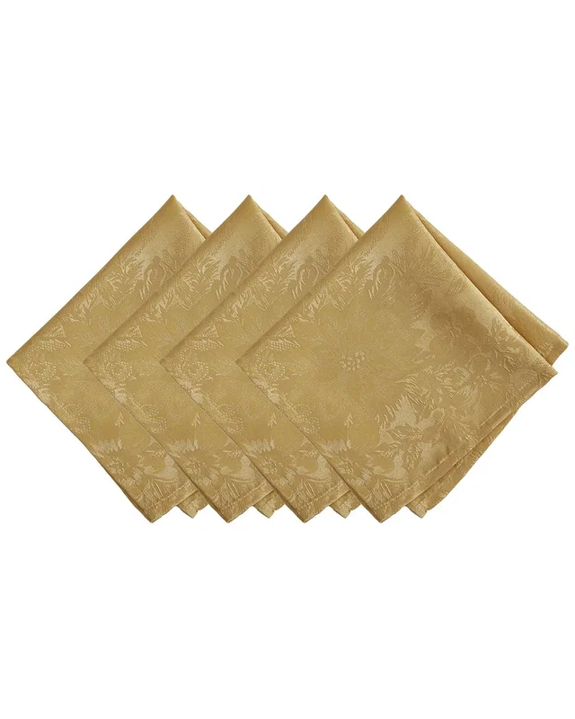 Elrene Home Fashions Set of 4 Poinsettia Elegance Jacquard Holiday Napkins, image 1 of 1 from Rue La La