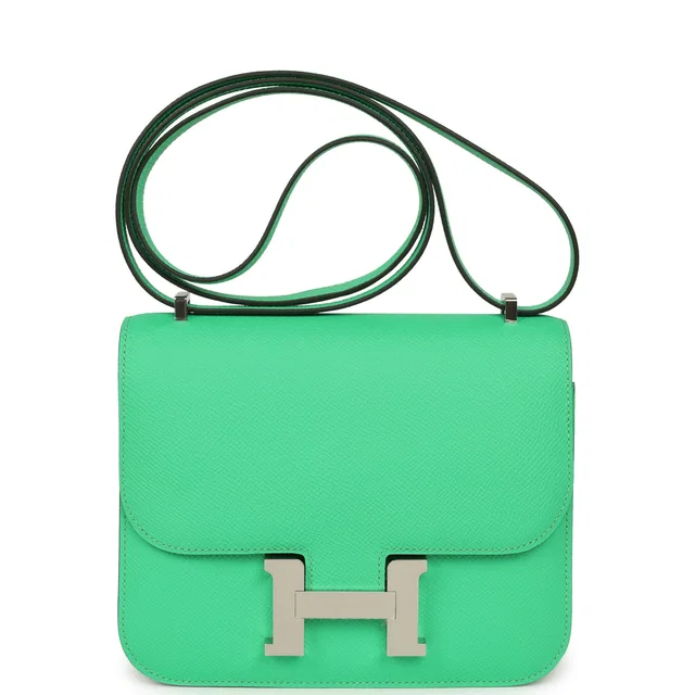 Hermès Constance 18 Vert Comics Epsom Palladium Hardware in Green Epsom leather from Madison Avenue Couture