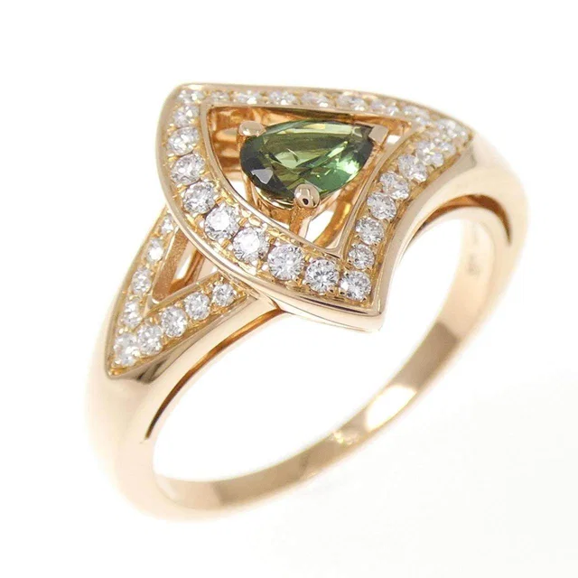 Bvlgari 750 Pink Gold Tourmaline Diamond Ring Size 18 in Pink from LuxUness