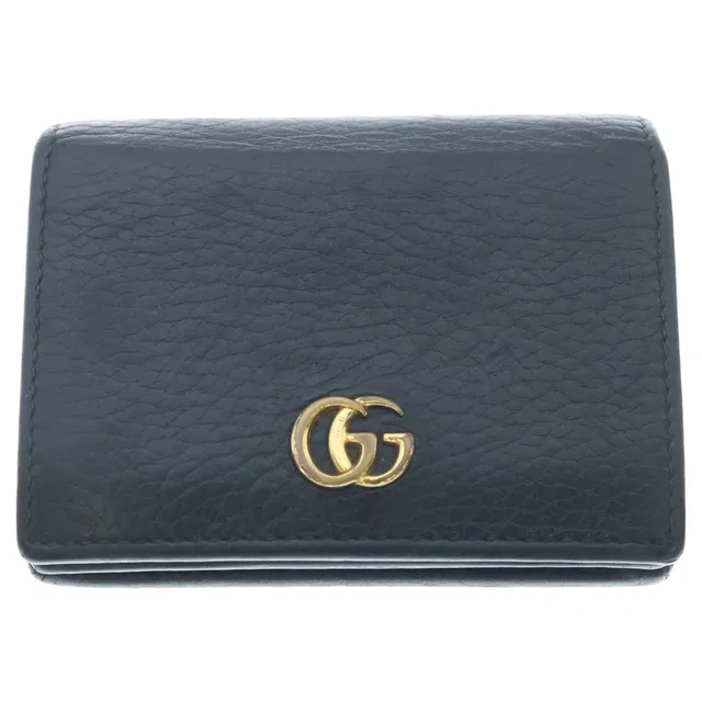 Gucci GG Marmont Leather Wallet Bifold Black in Black Leather from The Reluxe