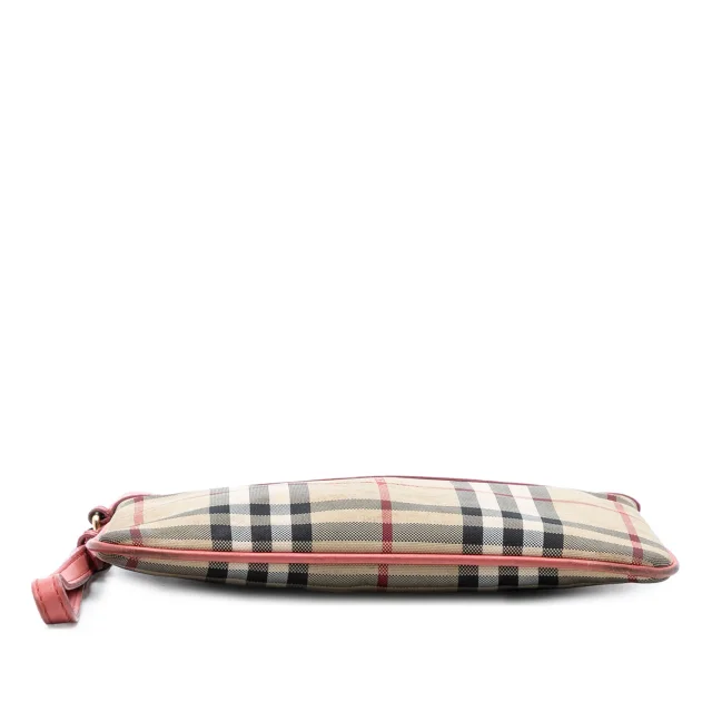 Beige Burberry Haymarket Check Nylon Peyton Clutch in Beige Nylon from Designer Revival, photo 3 of 7