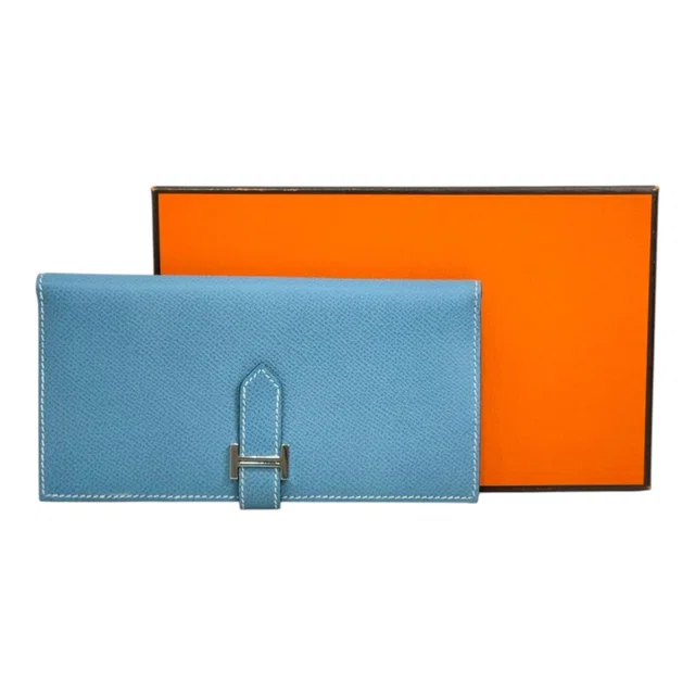 Hermès Bearn Long Wallet Blue Epsom Leather in Blue Epsom leather from Luxury Promise