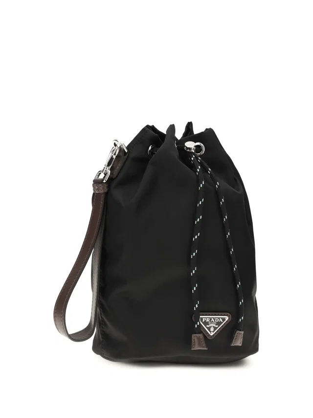 Prada Speedrock Bucket Bag — Black Recycled Polyamide in Black Nylon from HEWI