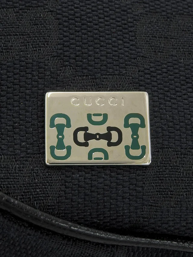Gucci Canvas GG pattern one-shoulder bag, black from VINTAGE QOO TOKYO, photo 9 of 10