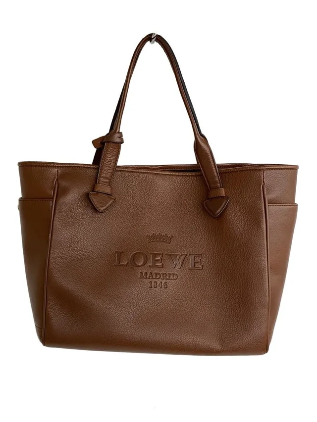 Loewe Heritage Tote Leather Brown in brown|red Leather from Poshmark