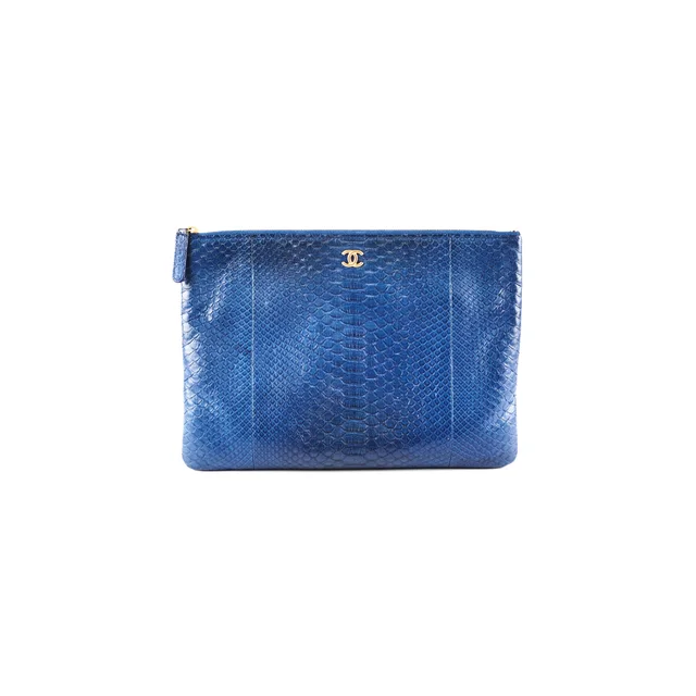 Chanel O case Medium Exotic Leather Blue in Blue Leather from The Purse Affair