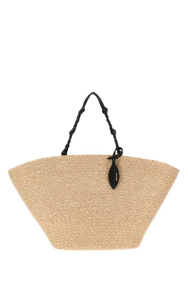 Jil Sander Tangle Bucket Bag — Beige Exterior: Raffia in Beige Raffia from HEWI