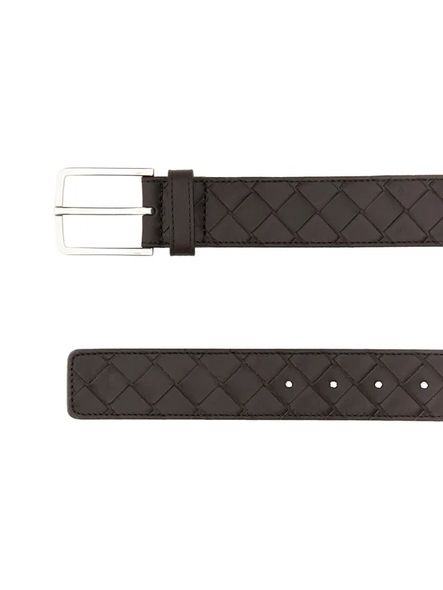 Bottega Veneta Calf Skin Belt — Brown in Brown from HEWI