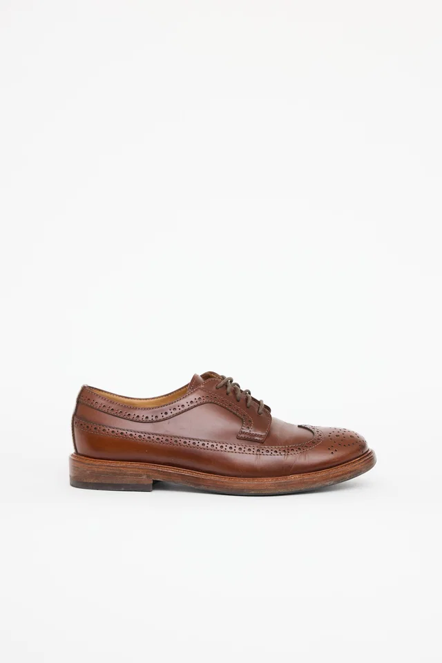 Brunello Cucinelli Leather Brogue Oxfords in Leather from VSP Consignment