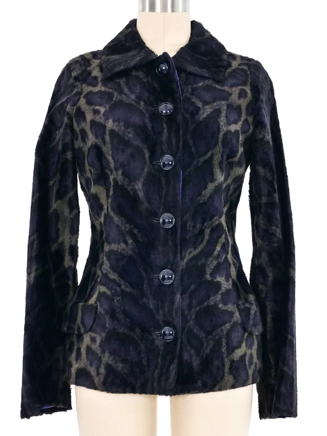 1997 Versace Couture Two Tone Faux Leopard Jacket from Arcade Vintage