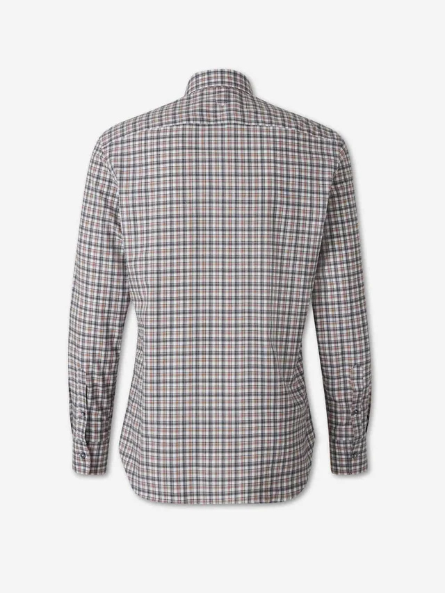 Canali Curved Hem Plaid Shirt, photo 2 of 4 from SENSER