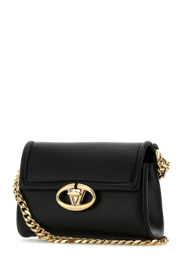 Valentino Garavani Vlogo Shoulder Bag — Black in Black Calfskin from HEWI, photo 2 of 2