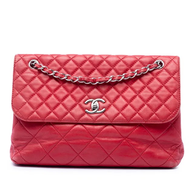 Red Chanel CC Quilted Calfskin In The Business Flap Shoulder Bag in Red Calfskin from Designer Revival
