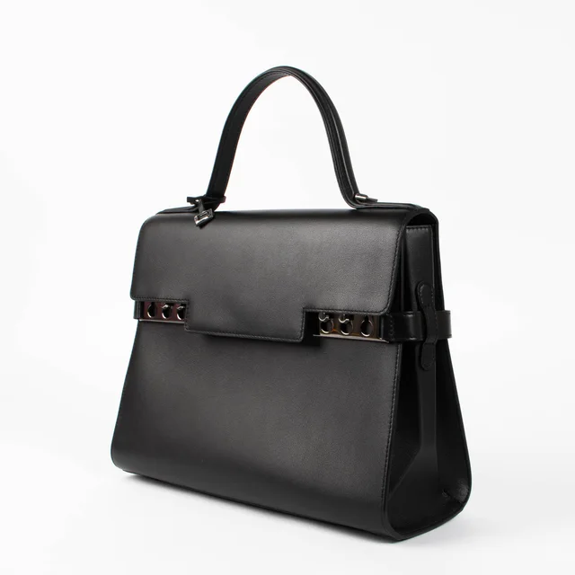 Delvaux All Black Calf Souple Tempête GM Bag in Black Leather from Labellov, photo 3 of 8