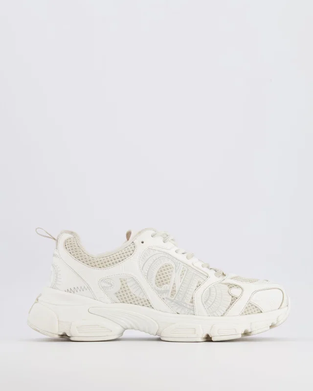 Dior White Mesh and Leather-Effect Panels Chrono Sneakers Size EU 39 in White Leather from Sellier