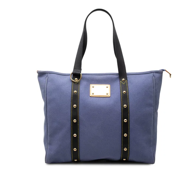 Blue Louis Vuitton Antigua Cabas GM Tote Bag in Blue Canvas from Designer Revival