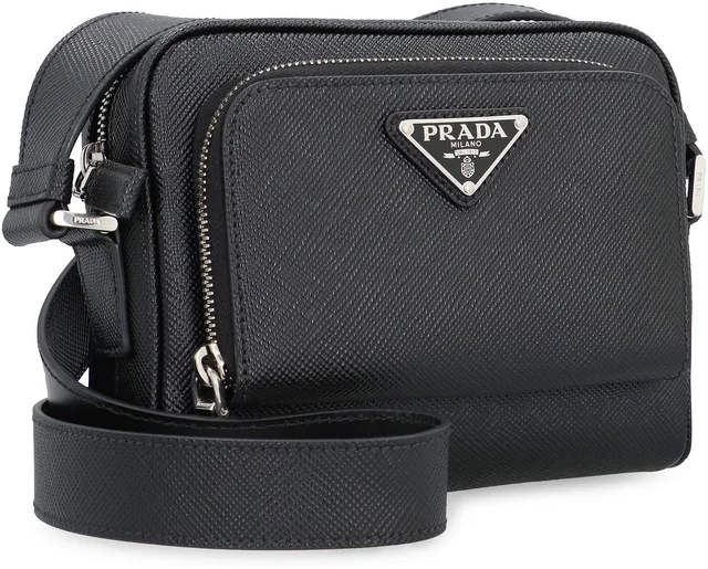 Prada Saffiano Calfskin Crossbody Bag — Black Leather in Black Saffiano leather from HEWI, photo 2 of 2