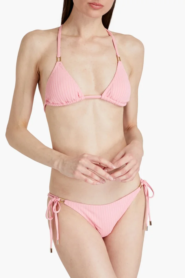 Melissa Odabash Cancun Ribbed Bikini Briefs in Pink, photo 2 of 4 from THE OUTNET
