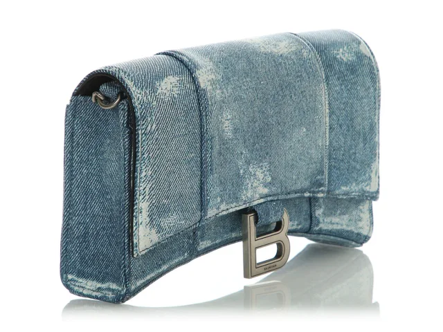 Balenciaga Denim Hourglass Wallet on Chain in Denim from Ann's Fabulous Finds, photo 5 of 9