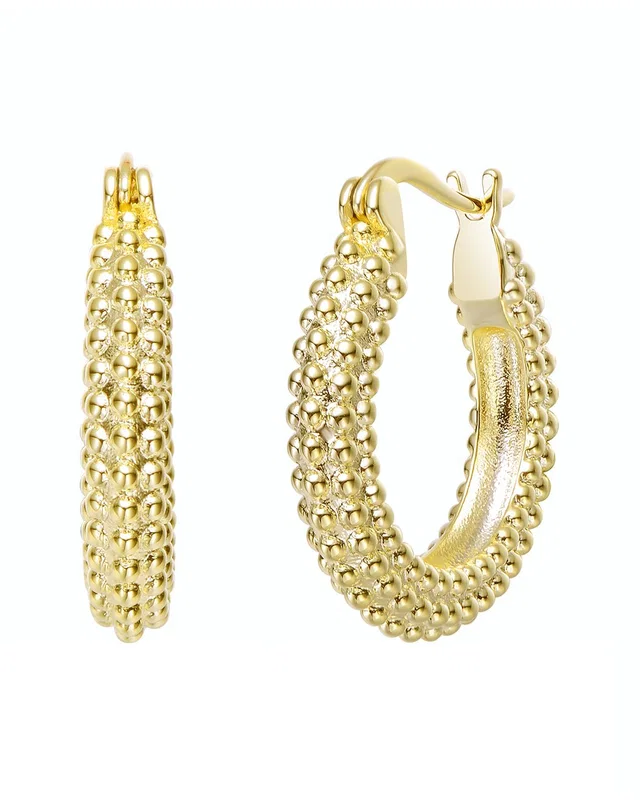 Rachel Glauber 14K Plated Hoops, image 1 of 1 from Gilt