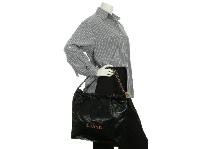 Chanel Quilted Shiny Calfskin 22 in Black Calfskin from Ann's Fabulous Finds, photo 10 of 10