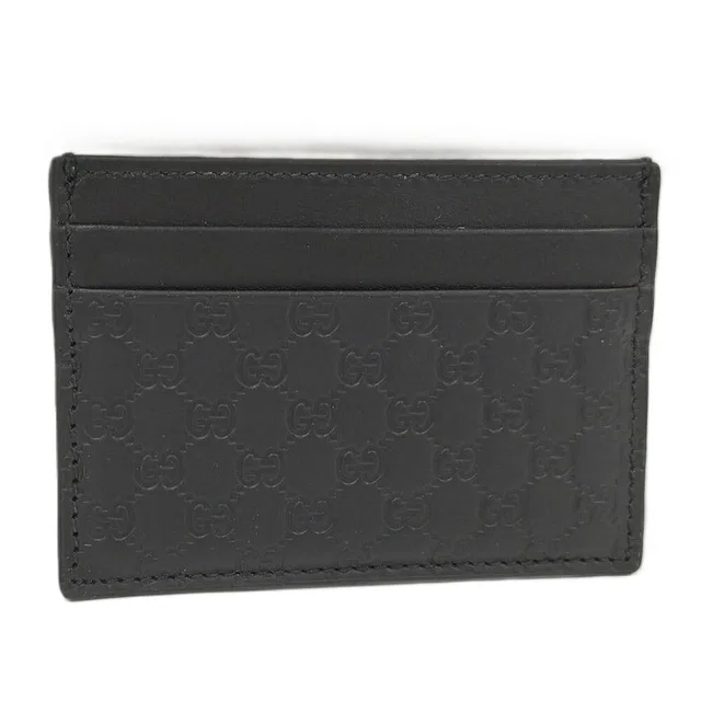 Gucci Micro Guccissima Card Case Nero in Black Leather from The Reluxe