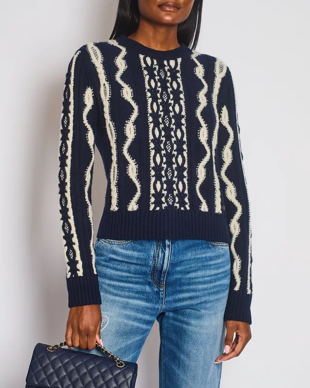 Chanel 18 Pre Fall Paris Hamburg Knitted Glitter Jumper Size FR 38 (UK 10) in Cashmere from Sellier
