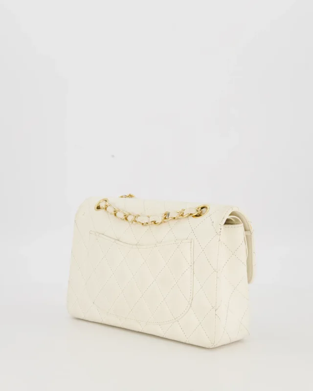Chanel Vintage White Small Classic Double Flap Bag in White Caviar leather from Sellier, photo 6 of 20