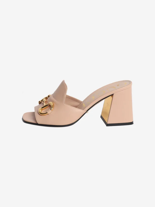 Gucci Pink horsebit mules - size EU 37.5 (UK 4.5) in Pink Leather from Sign of the Times