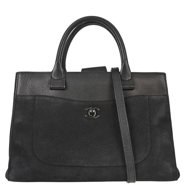 Chanel 2017-2018 Black Suede Neo Executive Cerf Tote 2way Shoulder Handbag in Black Suede from AMORE Vintage Tokyo