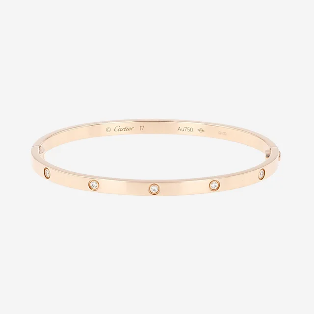 Cartier Love bracelet, small model, in rose gold and diamonds, size 17 in Pink from Collector Square