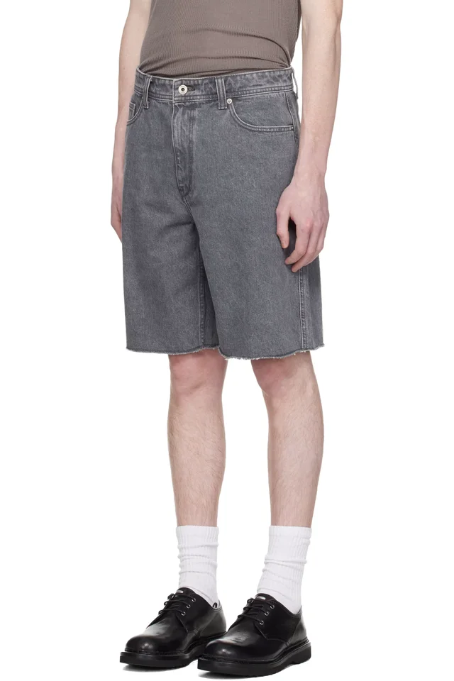 COOR Gray Washed Cutoff Denim Shorts, photo 4 of 5 from SSENSE