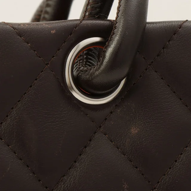 Chanel tote bag L, brown, made around 2005 in Brown Lambskin from VINTAGE QOO TOKYO, photo 19 of 19