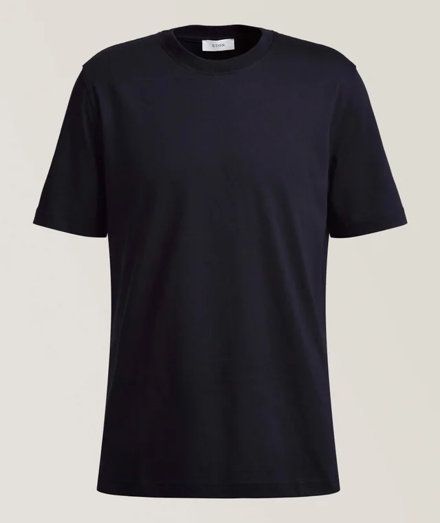 Eton Supima Cotton Crewneck T-Shirt in Blue Cotton & Cotton Blends from Harry Rosen, photo 1 of 1