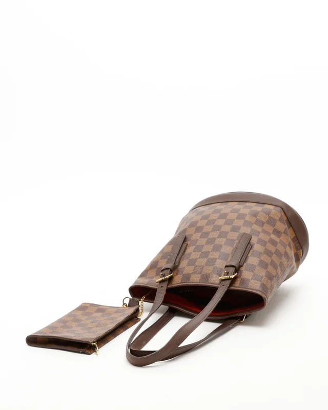Louis Vuitton Damier Ebene Marais Bucket Bag in Brown Canvas from A Retro Tale, photo 5 of 9