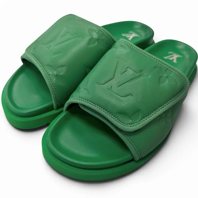 Louis Vuitton Miami Line Monogram Embossed Leather Shower Sandals Slide 6 in Leather from The Reluxe